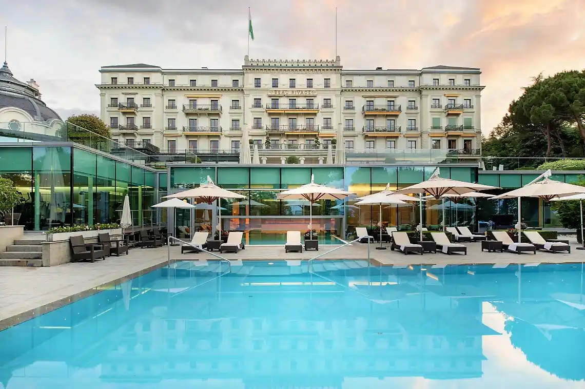 Photo aérienne du Beau Rivage Palace